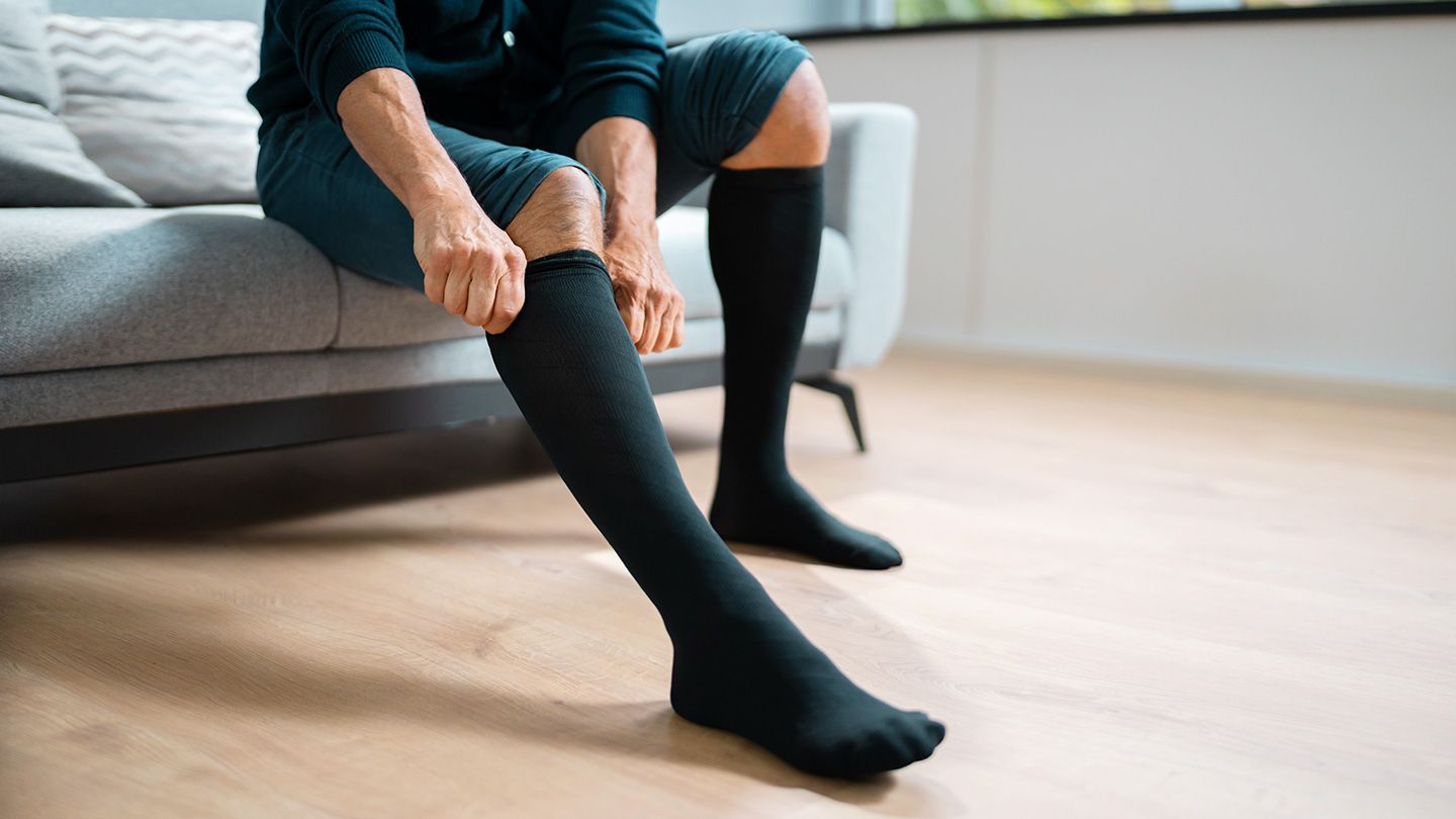 how to put on compression stockings