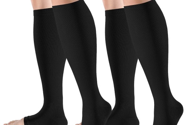 open toe compression socks