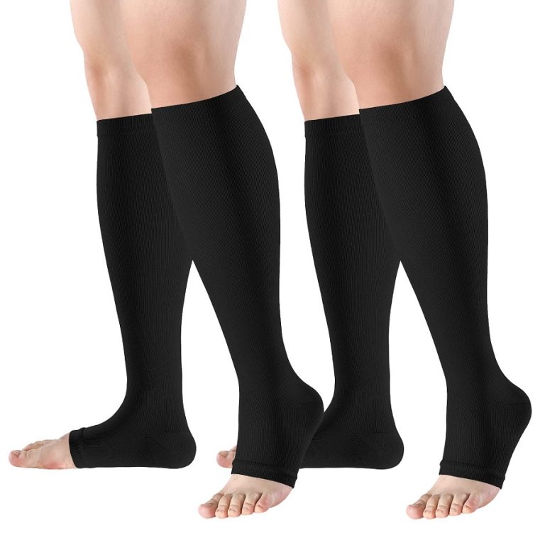 open toe compression socks