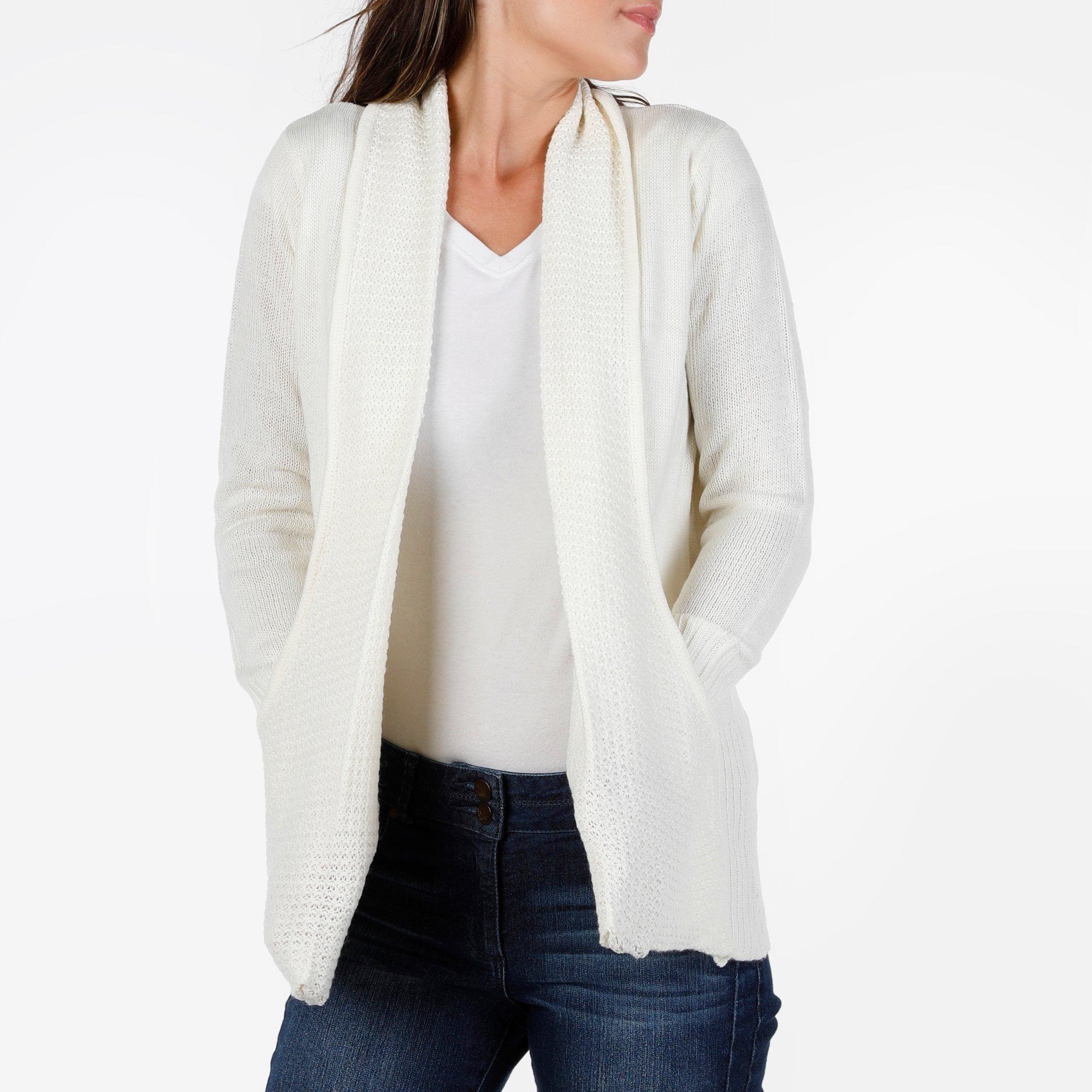 white cardigan
