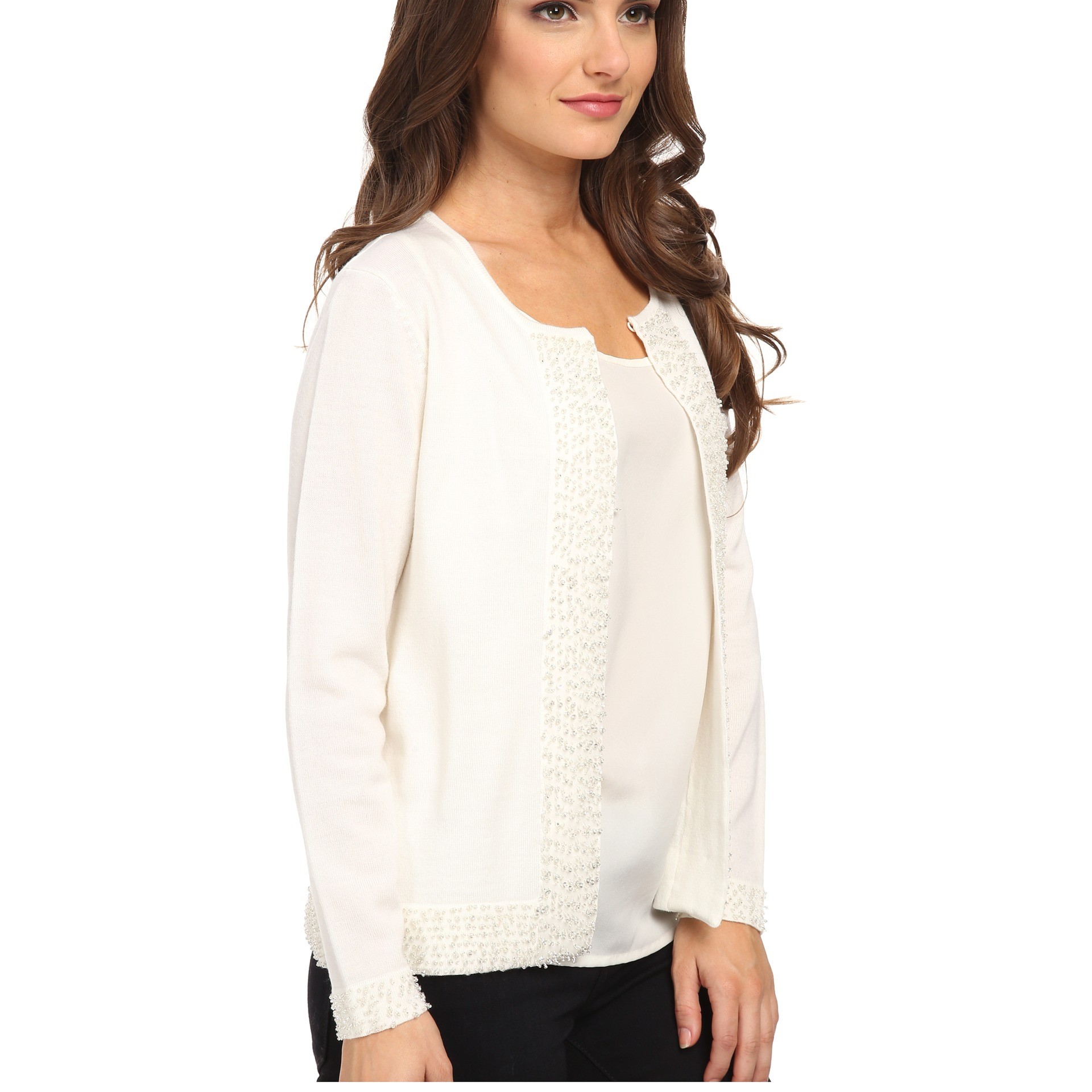 white cardigan