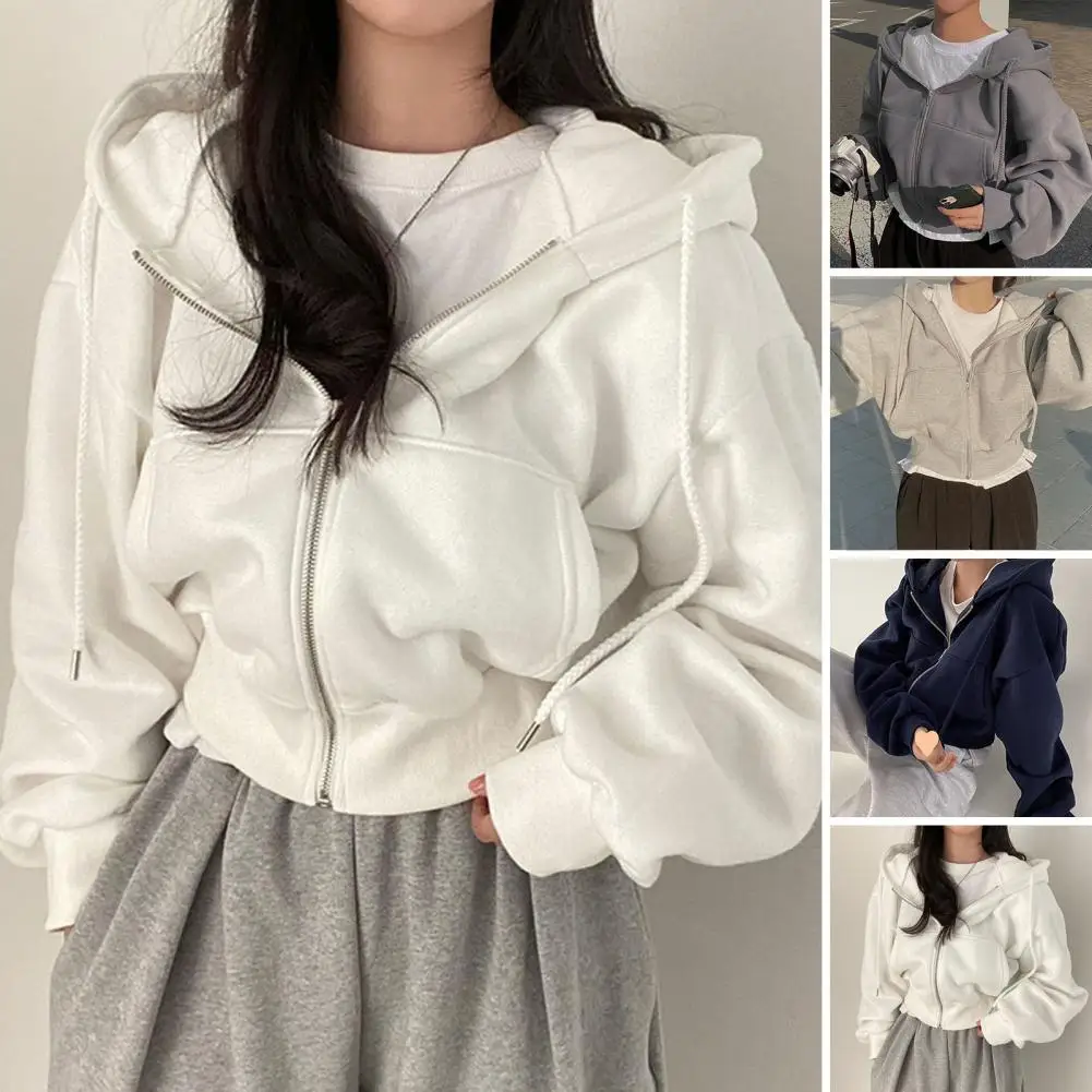 cropped zip up hoodie